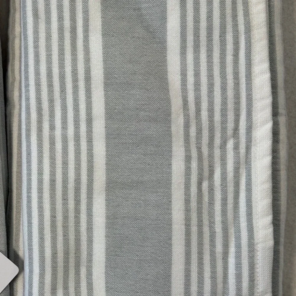 Kassaspa‎ by Kassatex Grey White Striped 100% Cotton Bath Towel Set of 2 NWT